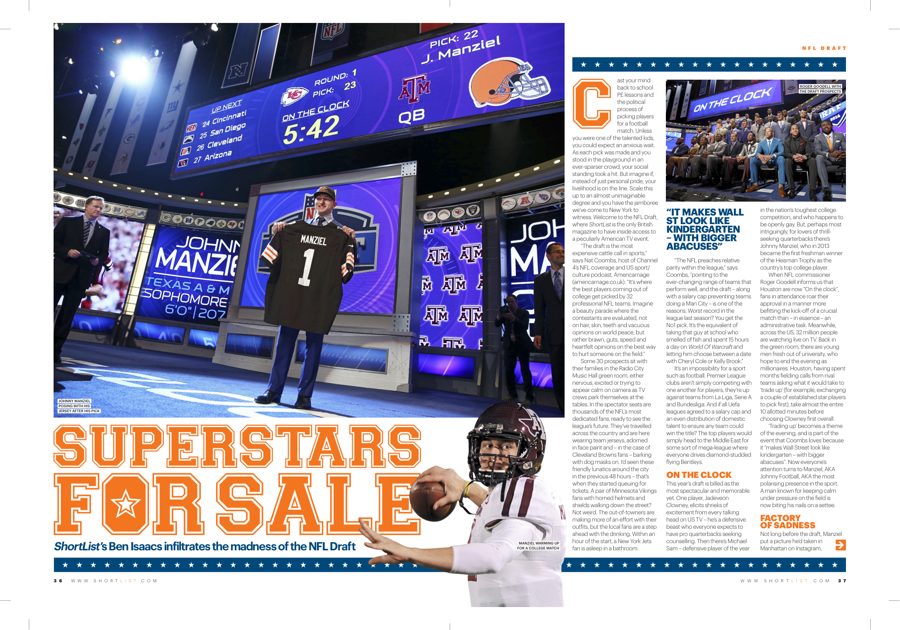 Thumbnail of Ben Isaacs' ShortList feature on the NFL Draft